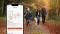 Bilden visar Savings Assistant-appens skärm med en familj som promenerar en höstdag i bakgrunden.